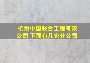 杭州中国联合工程有限公司 下面有几家分公司